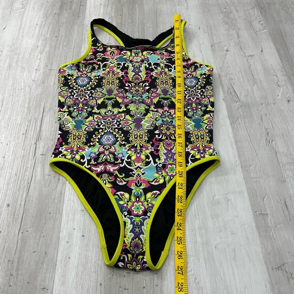 Athleta Paisley Floral Multicolor Reversible Racerback One Piece Swimsuit - Picture 8 of 10
